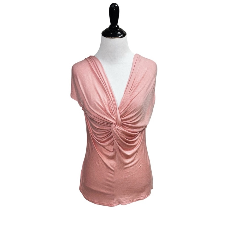 Boston Proper Blush Pink Twist-Front Cap Sleeve Tank